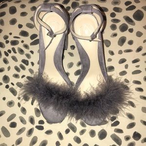 Missguided feather ankle strap sandals, size 7